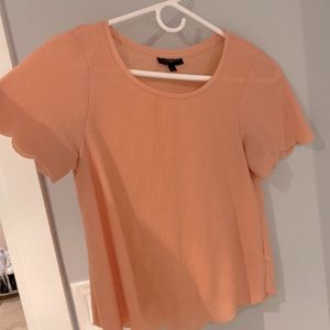 Womens pink scalloped blouse